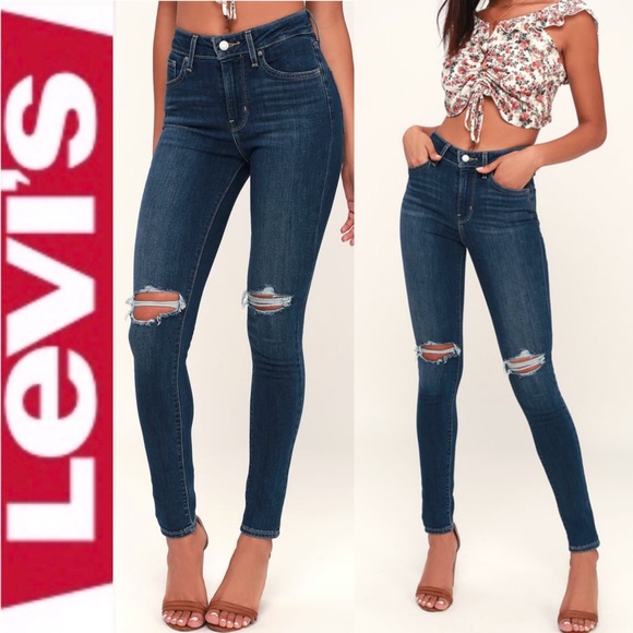 levi's 721 high rise skinny washed black